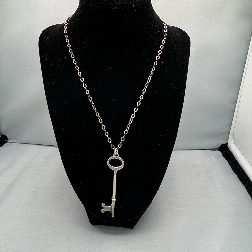 Silver Key Pendant Necklace